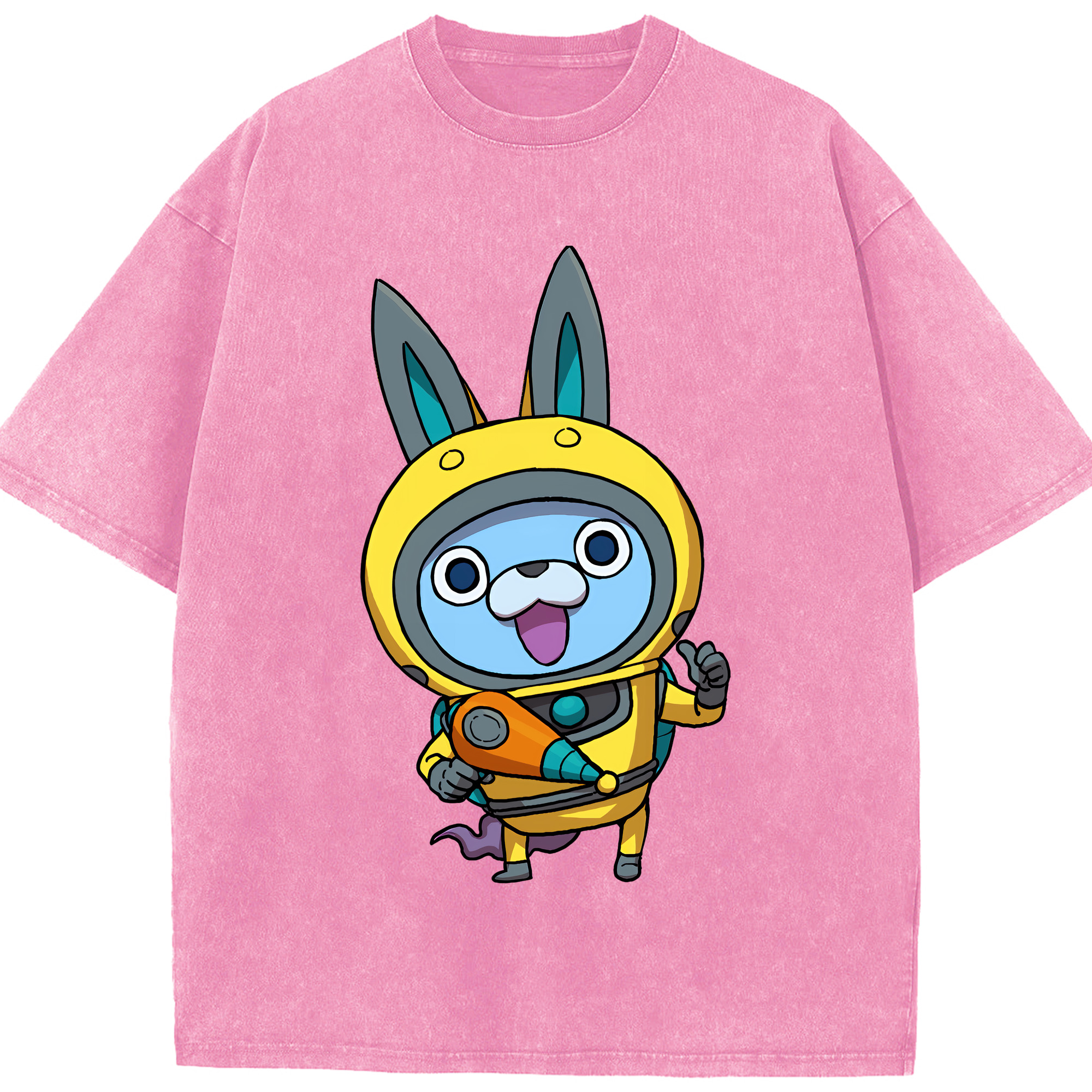 （画像用） 妖怪ウォッチ Yo-kai Watch 綿100% ヴィンテージ風 半袖Tシャツ（フロントプリント）